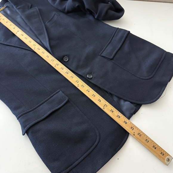 Brooks Brother Vintage Dark Navy Blue Herringbone Blazer Suit Jacket Mens 40R - Picture 8 of 10